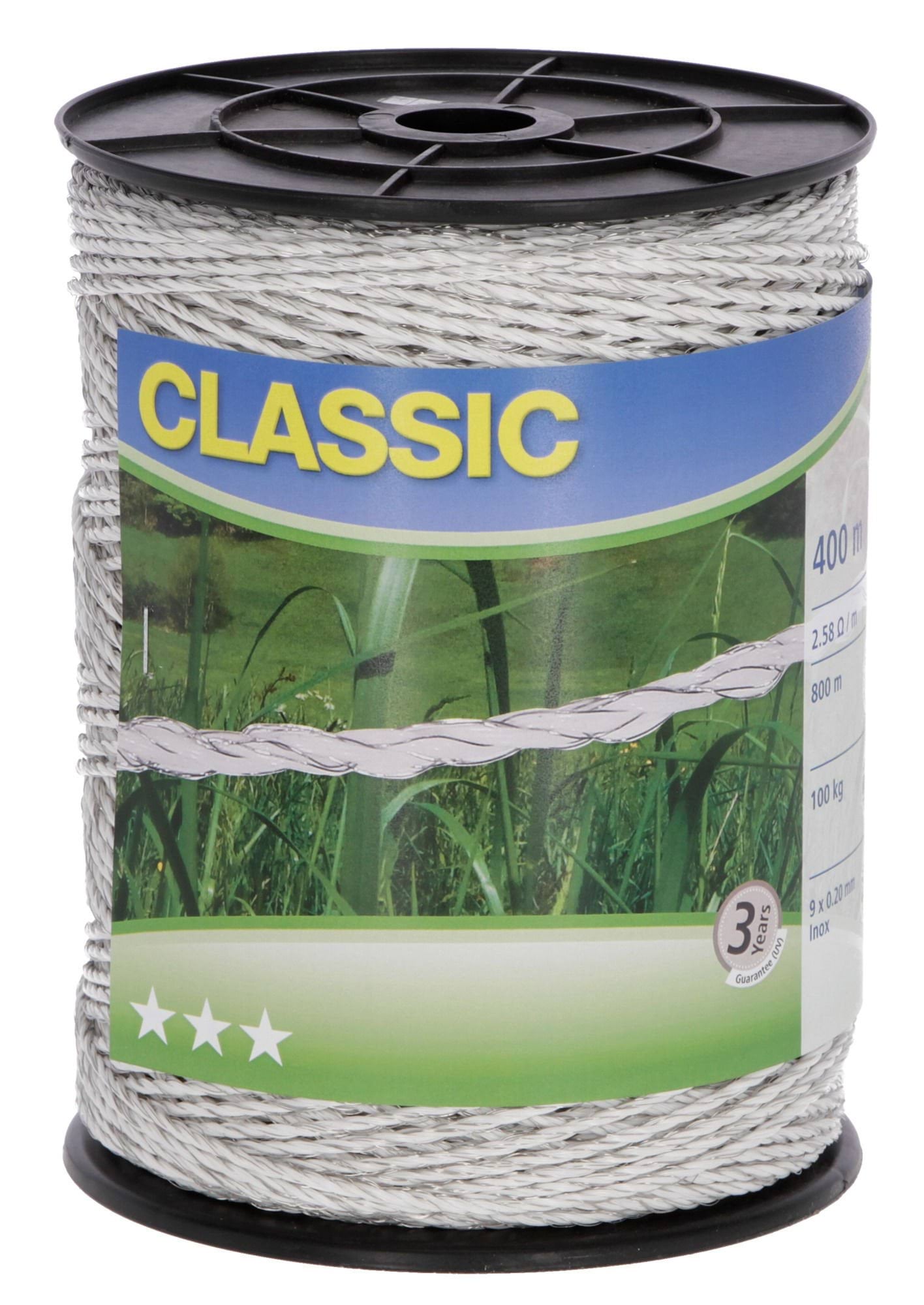 Polywire Classic 400 m, white, 9 x 0,20 niro
