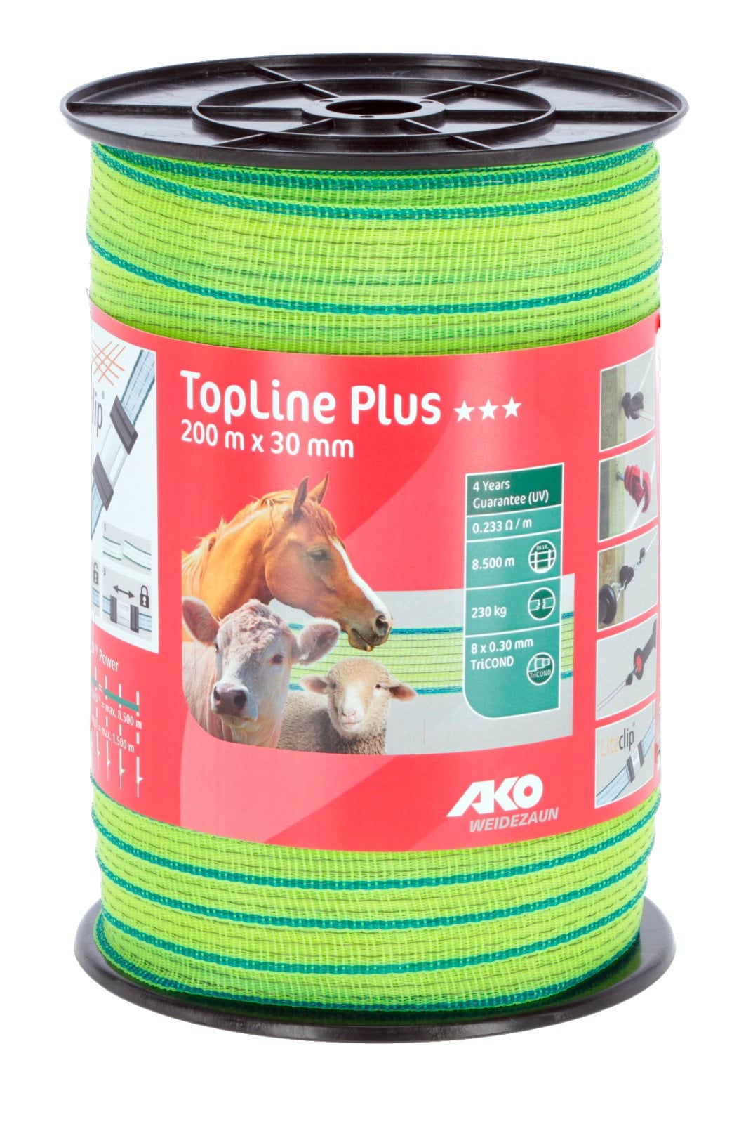 Tape TopLine Plus, 200m, 30mm Neon Yel/Blue 8x0.30mm TriCond
