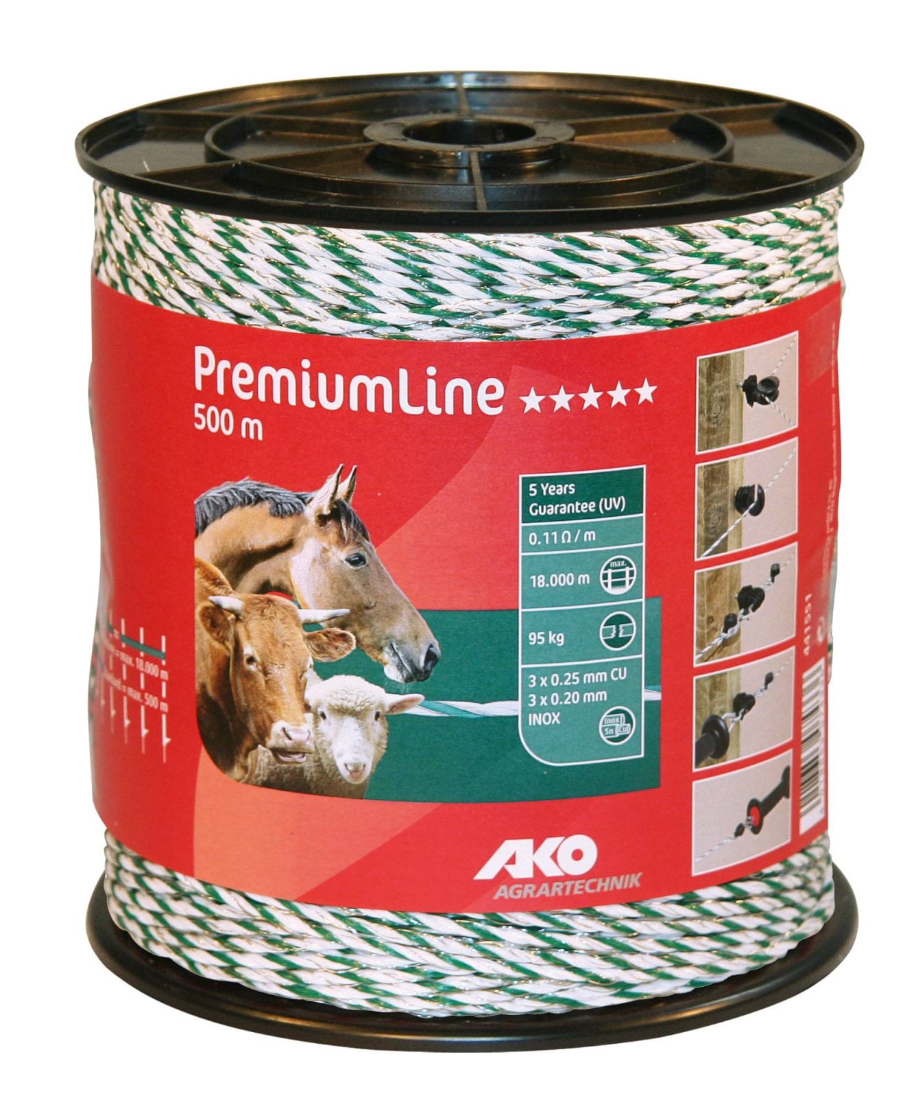 Polywire PremiumLine 500 m, white/green