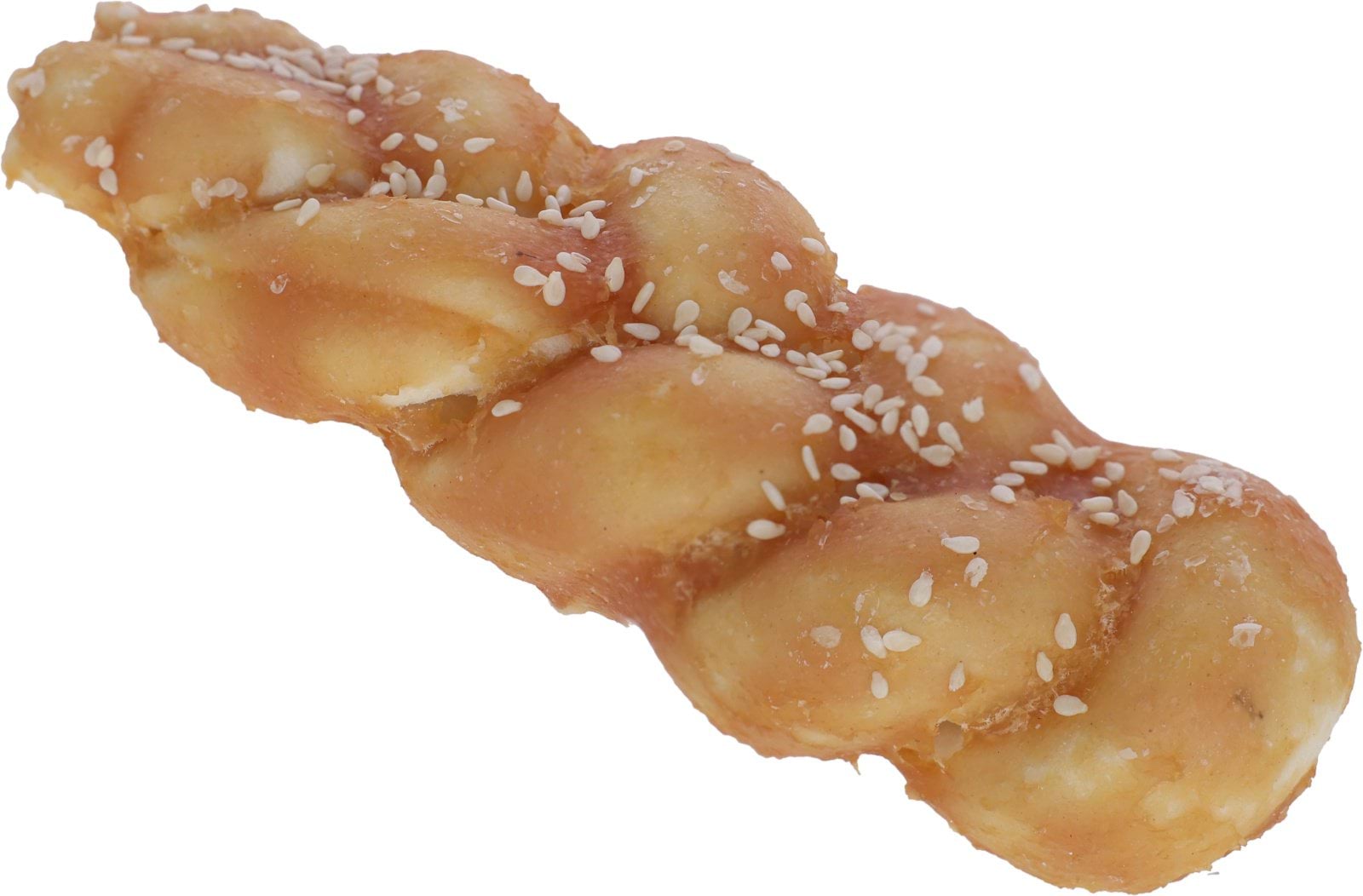 Rawhide plait, with chicken, 15cm, 75g, in display
