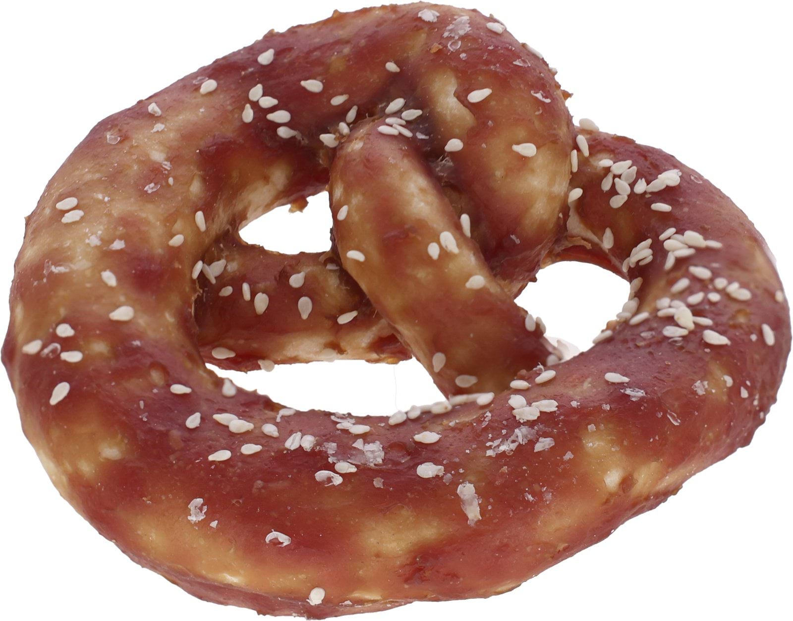 Rawhide pretzel, with duck,  10x10cm, 75g, in display
