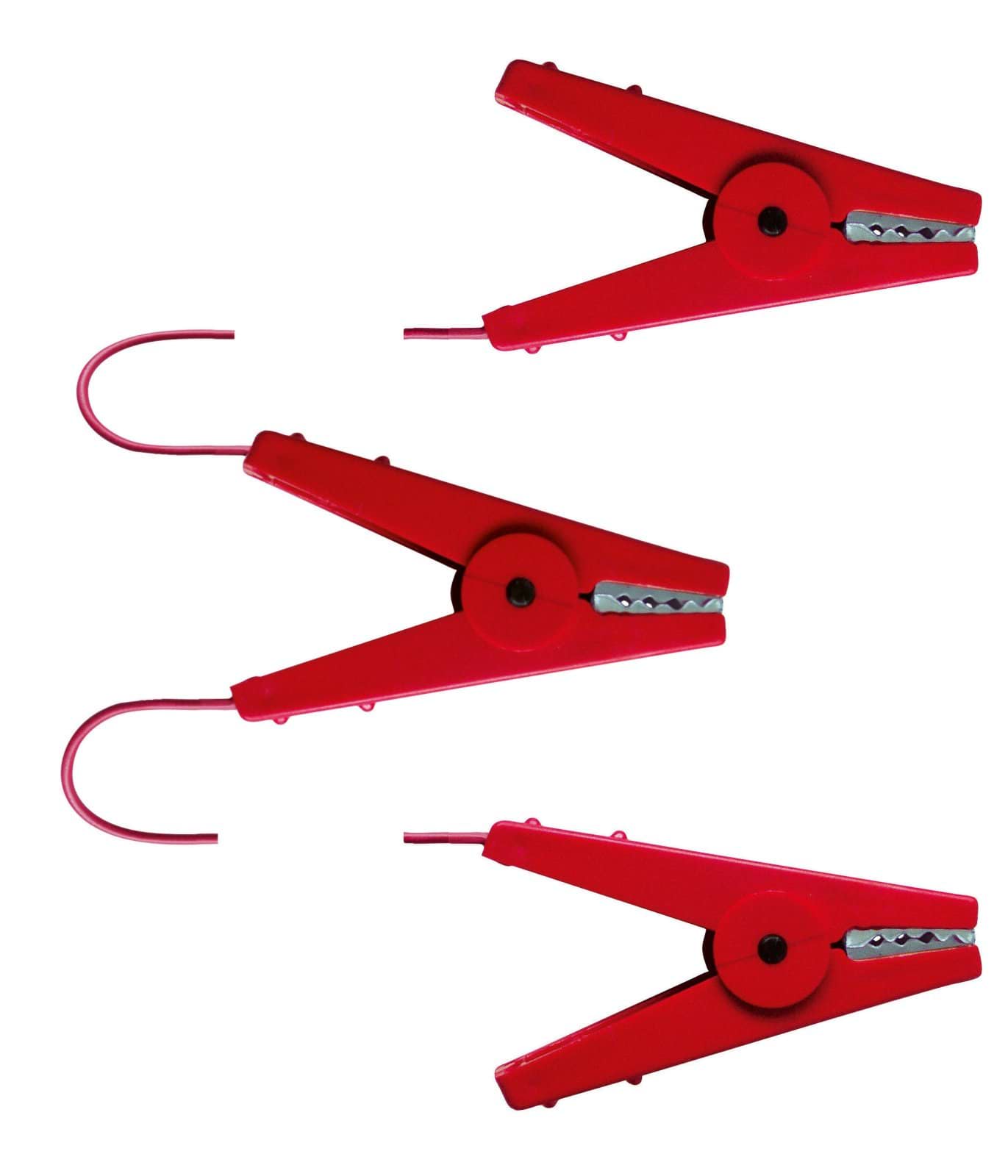 Fence connection cable, triple w/ 3 crocodile clips, 2 x 60cm