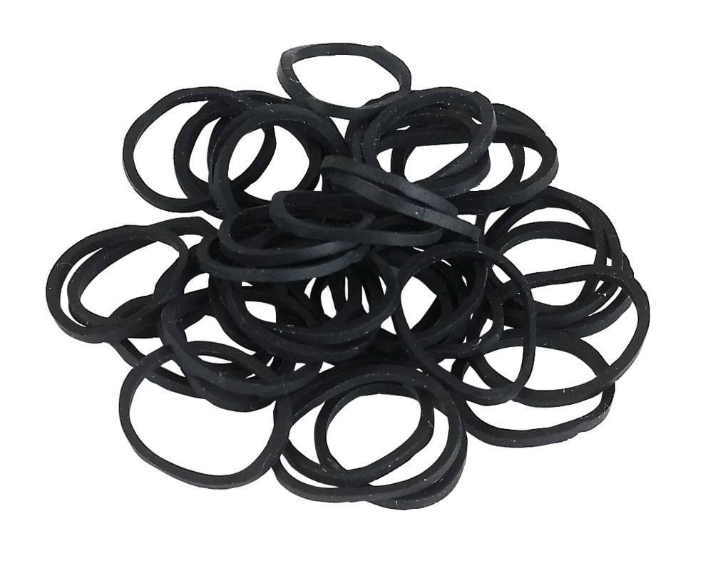 Rubber bands, black, 500 pcs/bag