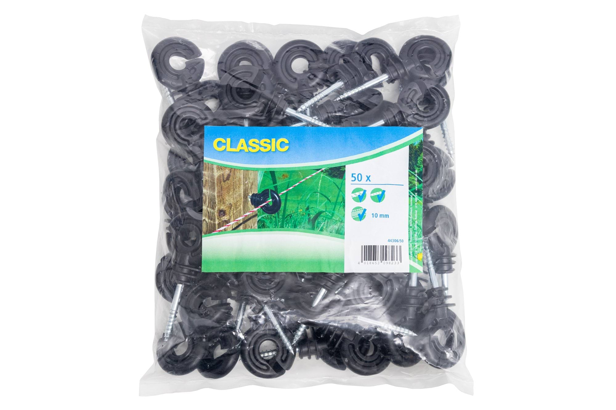 Ring insulator Compact, black, short support, 50 pcs in package