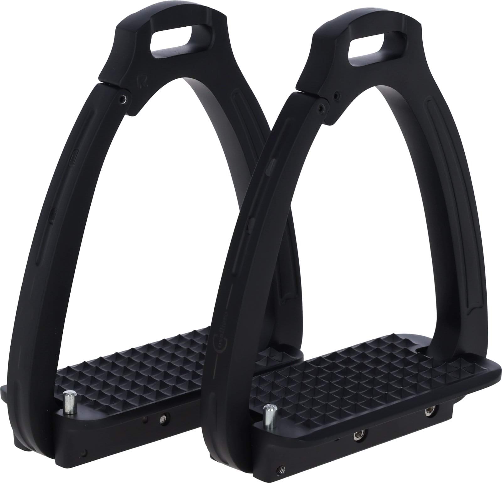 Secure Stirrups, Black, 12 cm, Pair, Covalliero
