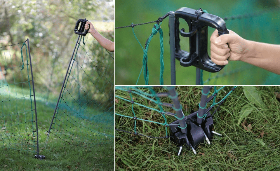 Complete Door Set for Fence Net with Handle, Ground Anchors, and Accessories, Kerbl
