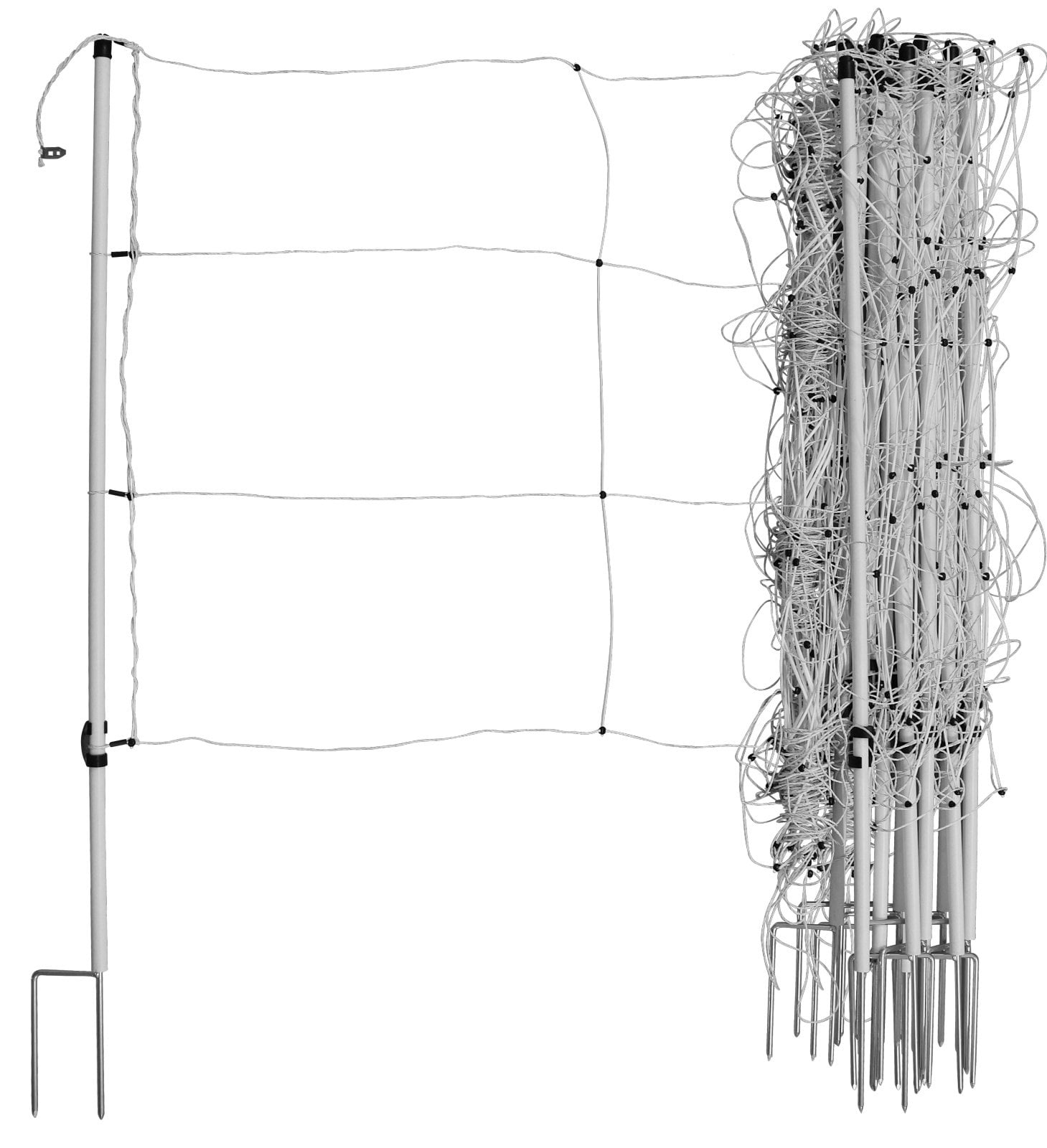 Horse and Cattle Net, 30.5 m 120 cm high, white, jumbo posts