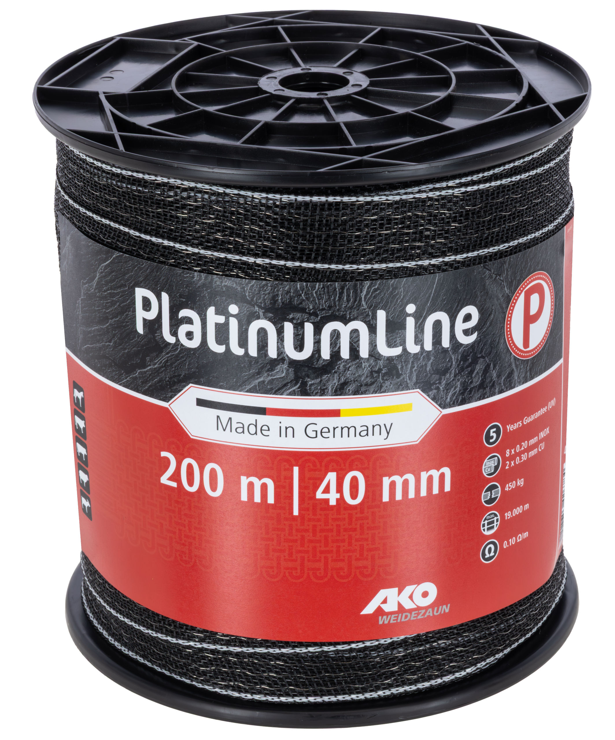 Tape Platinum Line 40mm x 200m, black/white, AKO