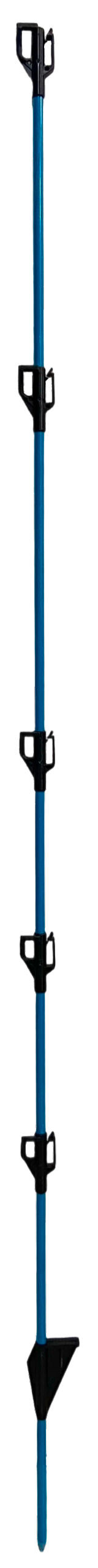 AKO Round Fiberglass Post, total length 147 cm blue, with molded-on insulators and step