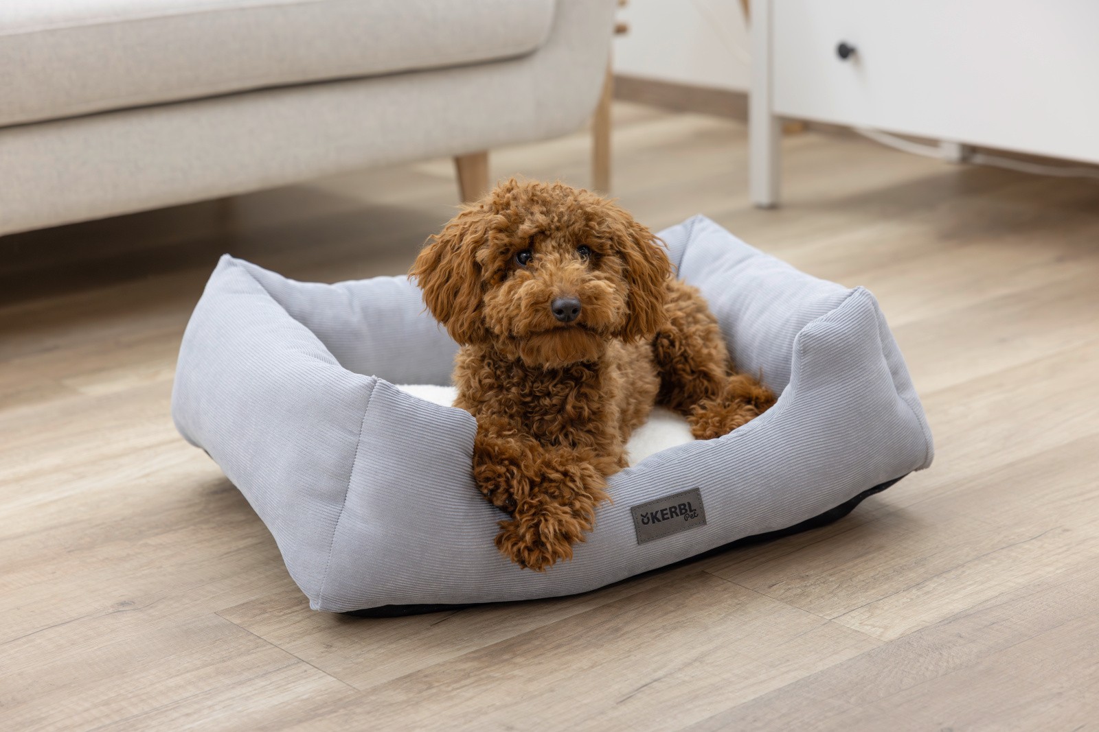 Zoe Pet Bed, 75 x 58 x 19 cm, White/Gray, Kerbl.