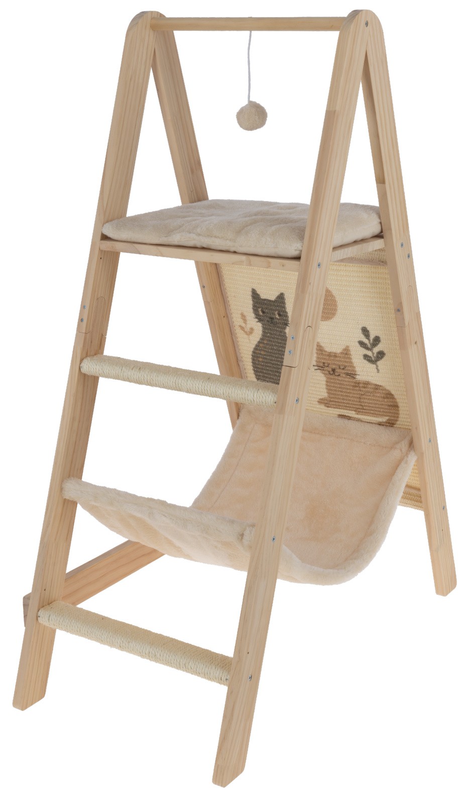 Climbing tower, beige, 104 x 75 x 39.5 cm, Kerbl