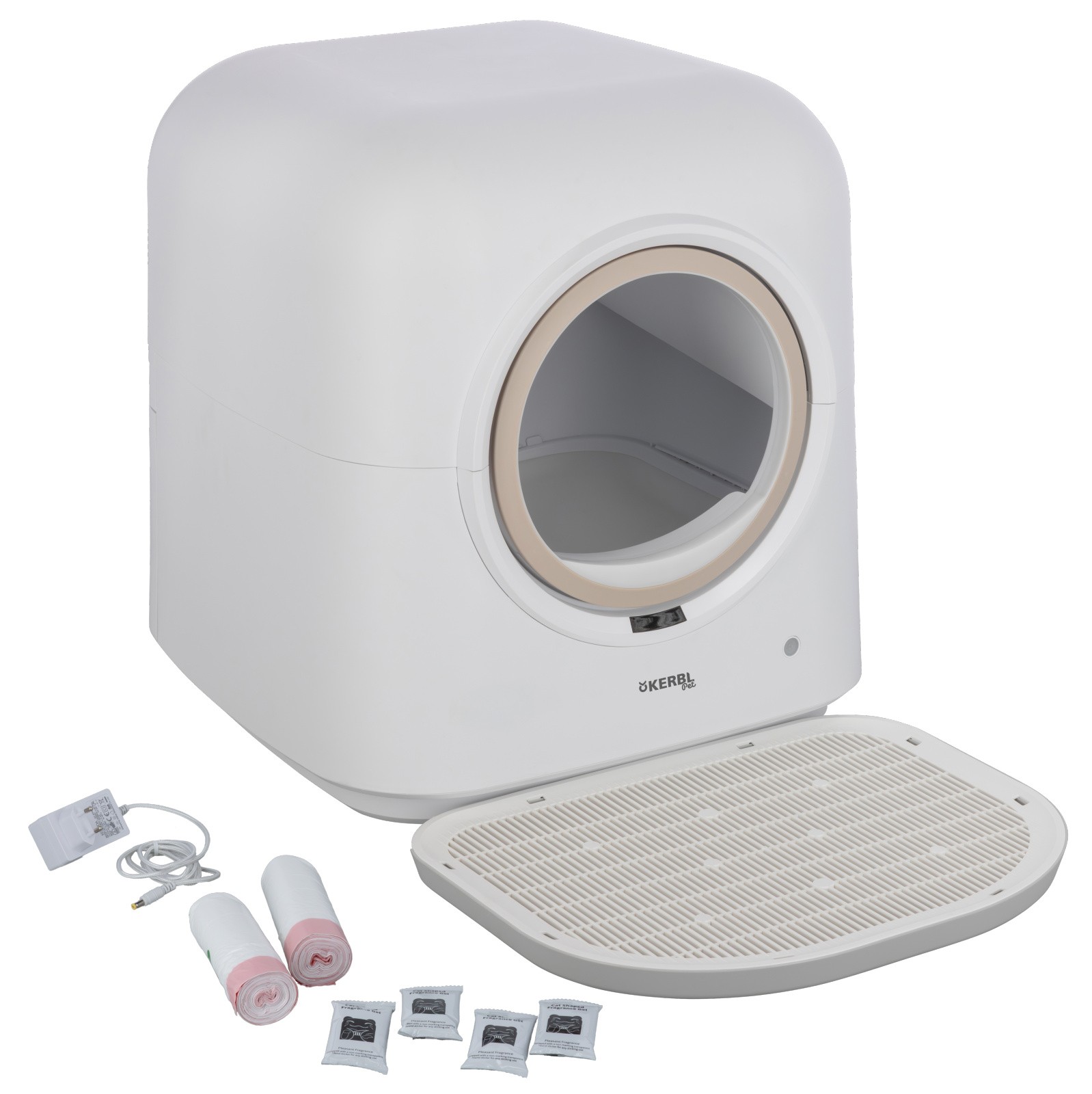 Self-cleaning litter box Smart, white, 54 x 54 x 59 cm, Kerbl