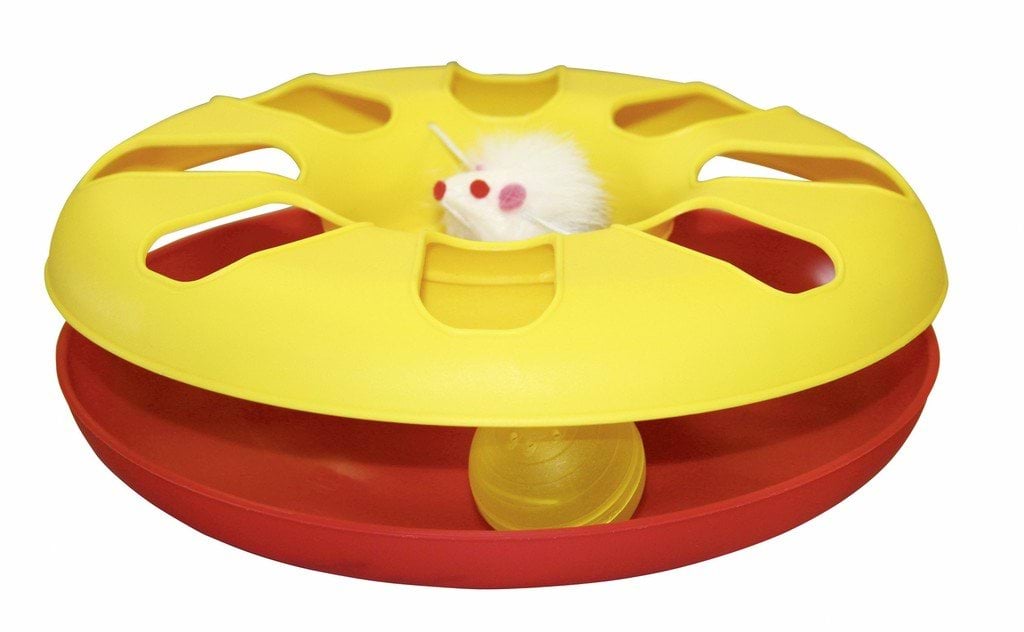 Игрушка для кота колесо с мячиком и мышкой, 24 см, Kerbl