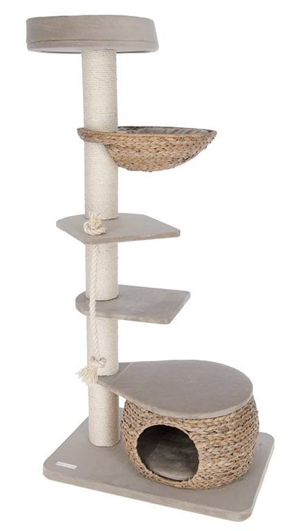 Когтеточка для кота Banana Leaf Tower, 70 х 50 х 144 см, бежевая, Kerbl