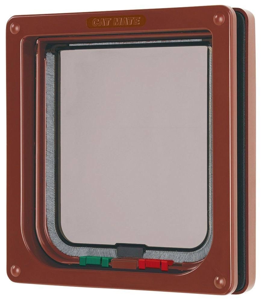 Дверца для кота Cat Mate 4-way, 192 х 200 мм, коричневая, Kerbl