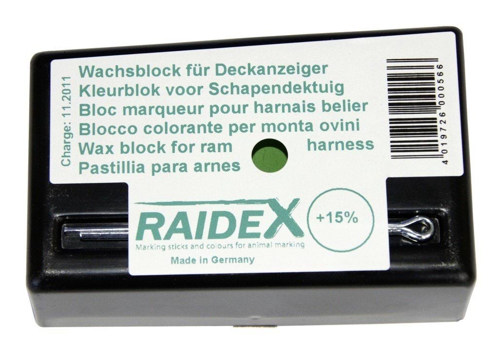 Восковой блок для маркировки овец Raidex, зеленый, Kerbl