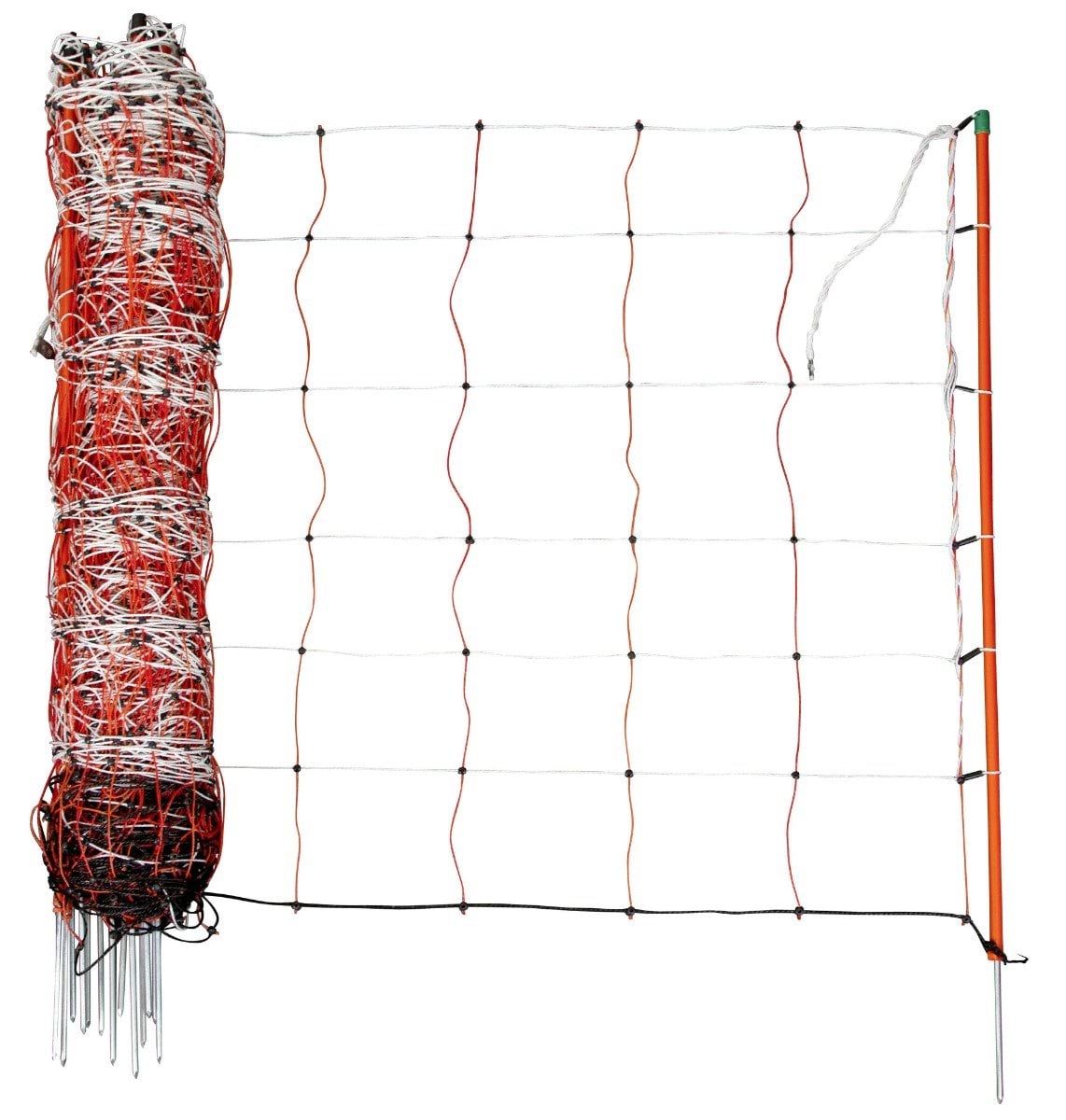 Сетка для овец TopLine Net, 50м х 90 см, одинарный штырь, бело-оранжевая, Kerbl