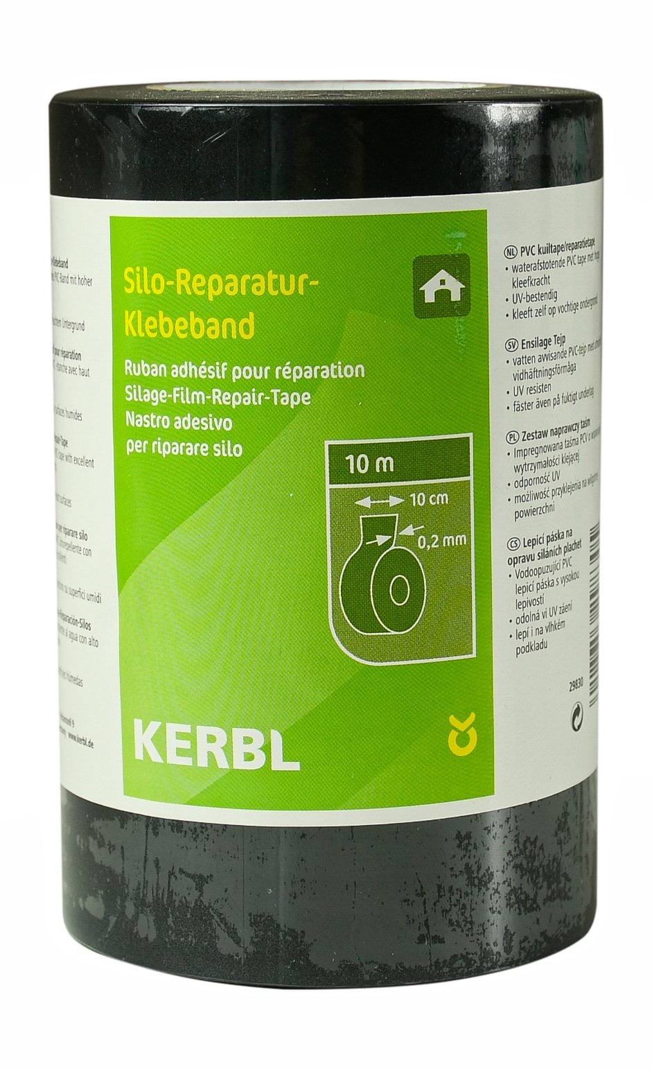 Клейкая лента для починки рулонов сена, черная, 10 м х 10 см, Kerbl