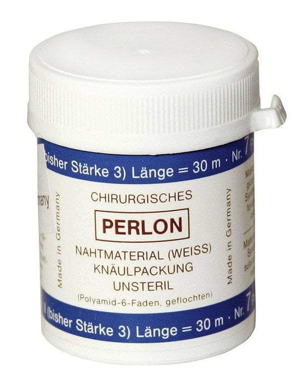 Хирургическая нить Perlon, для овец, размер 3, синий цвет, 30 м, Kerbl