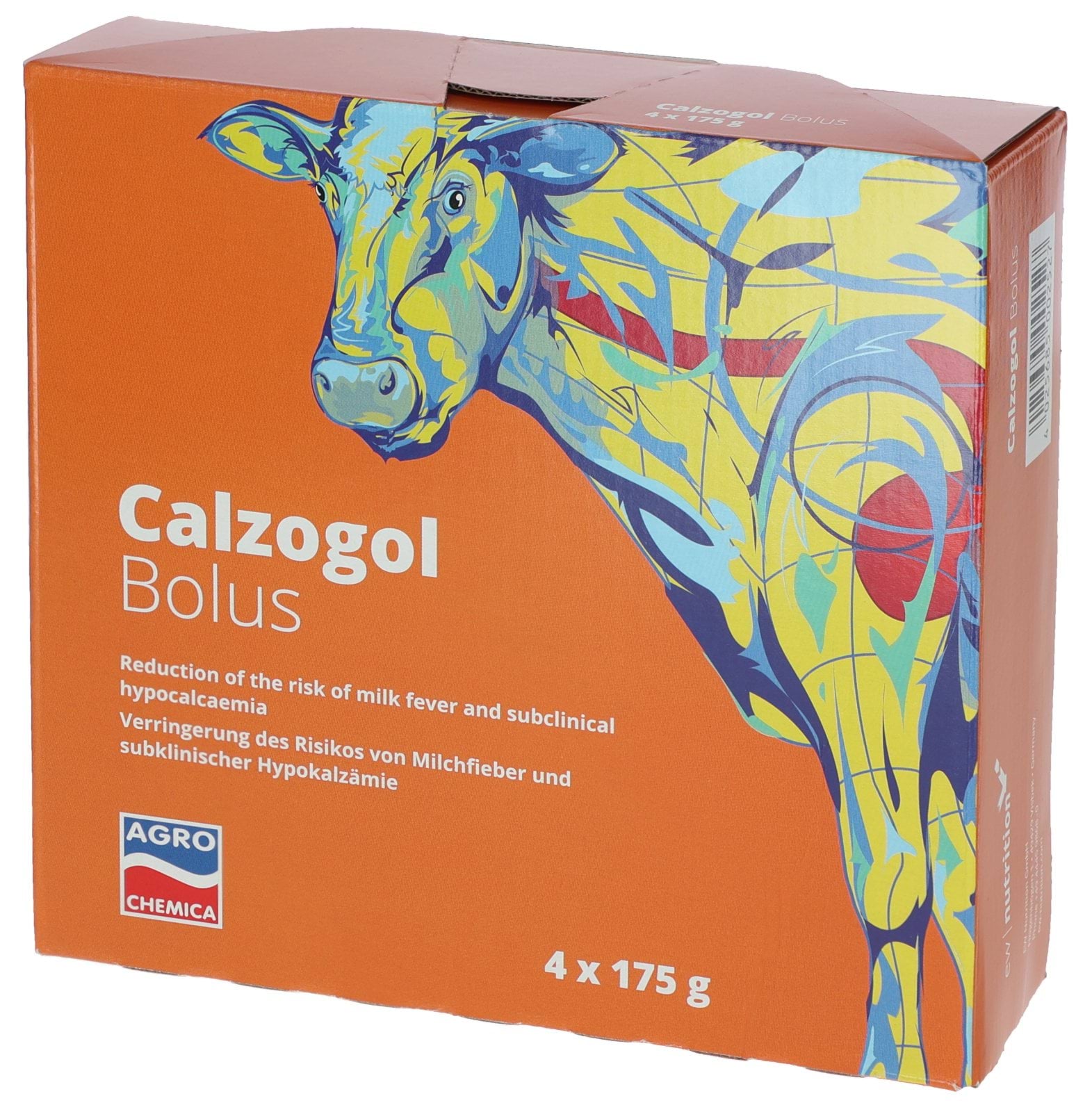Кальциевый болюс для коров с риском послеродового паралича, Calzogol Bolus, 4 x 175 г, Agrochemica