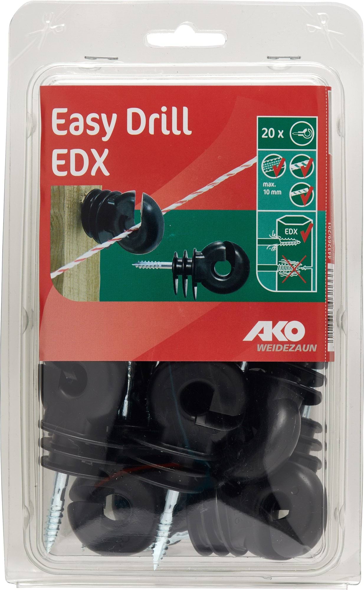 Изолятор кольцевой усиленный Easy Drill EDX, черный, 20 шт, AKO