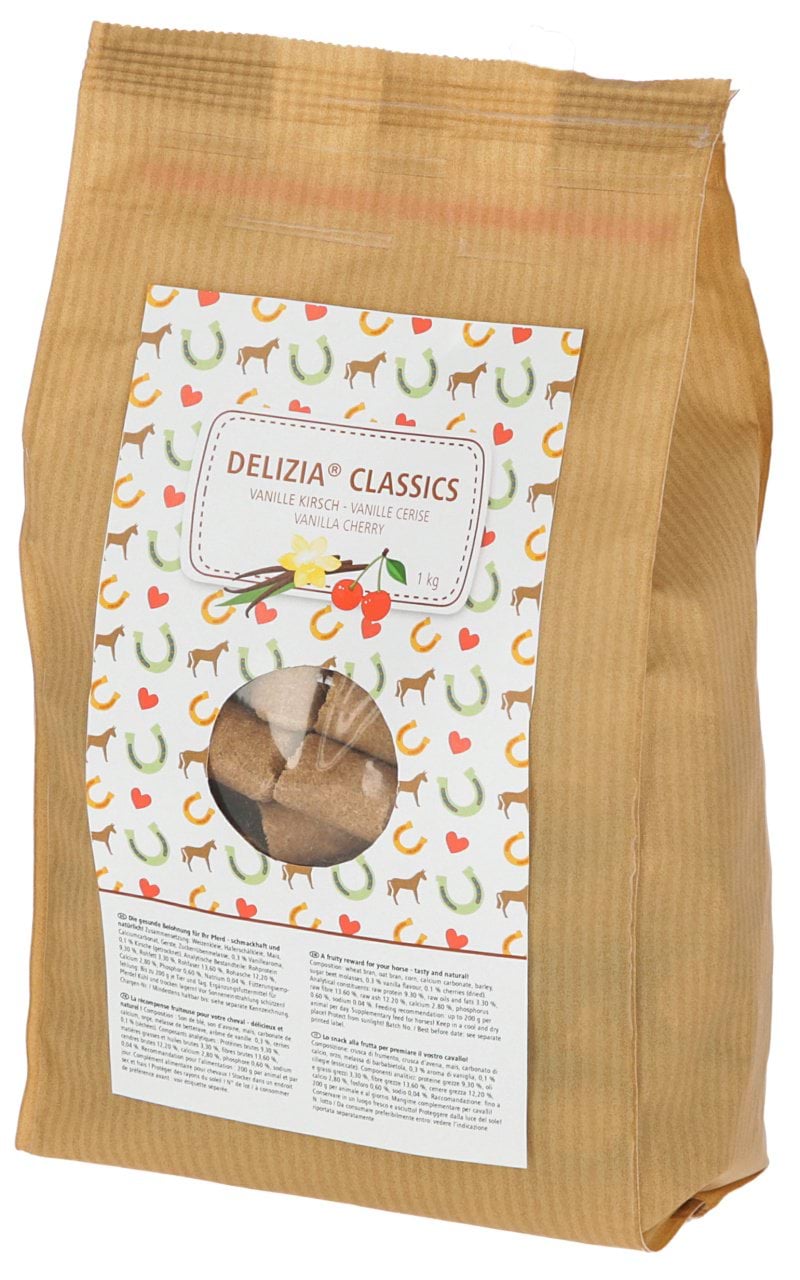 Лакомство для лошади Delizia Classic, ваниль/вишня, 1 кг