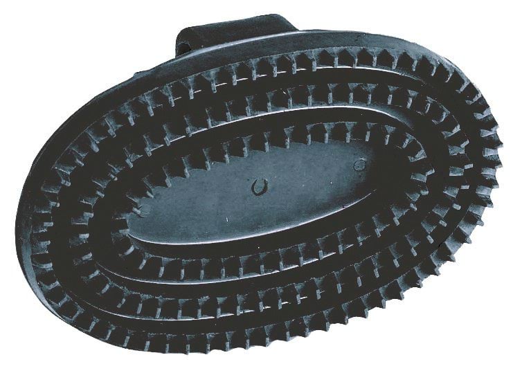 Скребница для лошади, резиновая, черная, 13,5 см, Covalliero