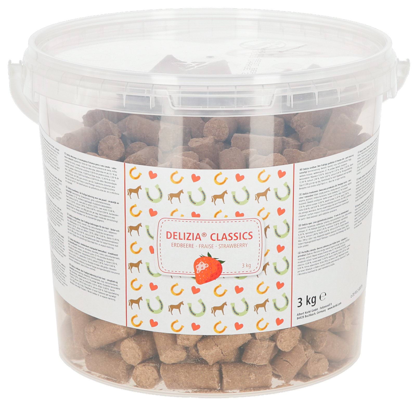 Лакомство для лошади Delizia Classic, клубника, 3 кг