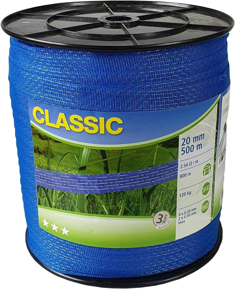 Лента для электроограждений CLASSIC, 500 м х 20 мм, синяя, Kerbl