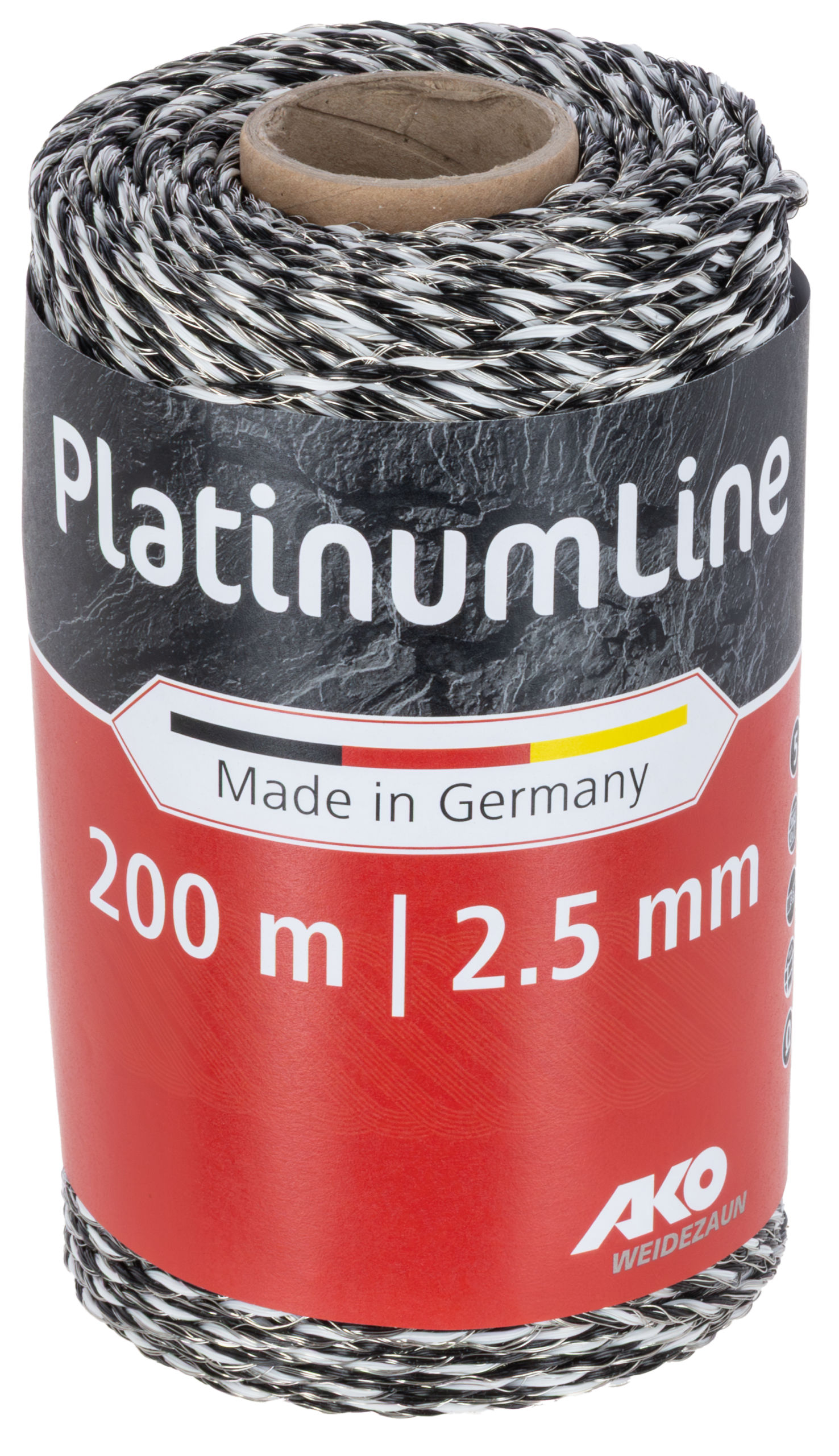 Плетенная сетка для ограждения Platinum Line 2,5 мм x 200 м, бело-черная, AKO