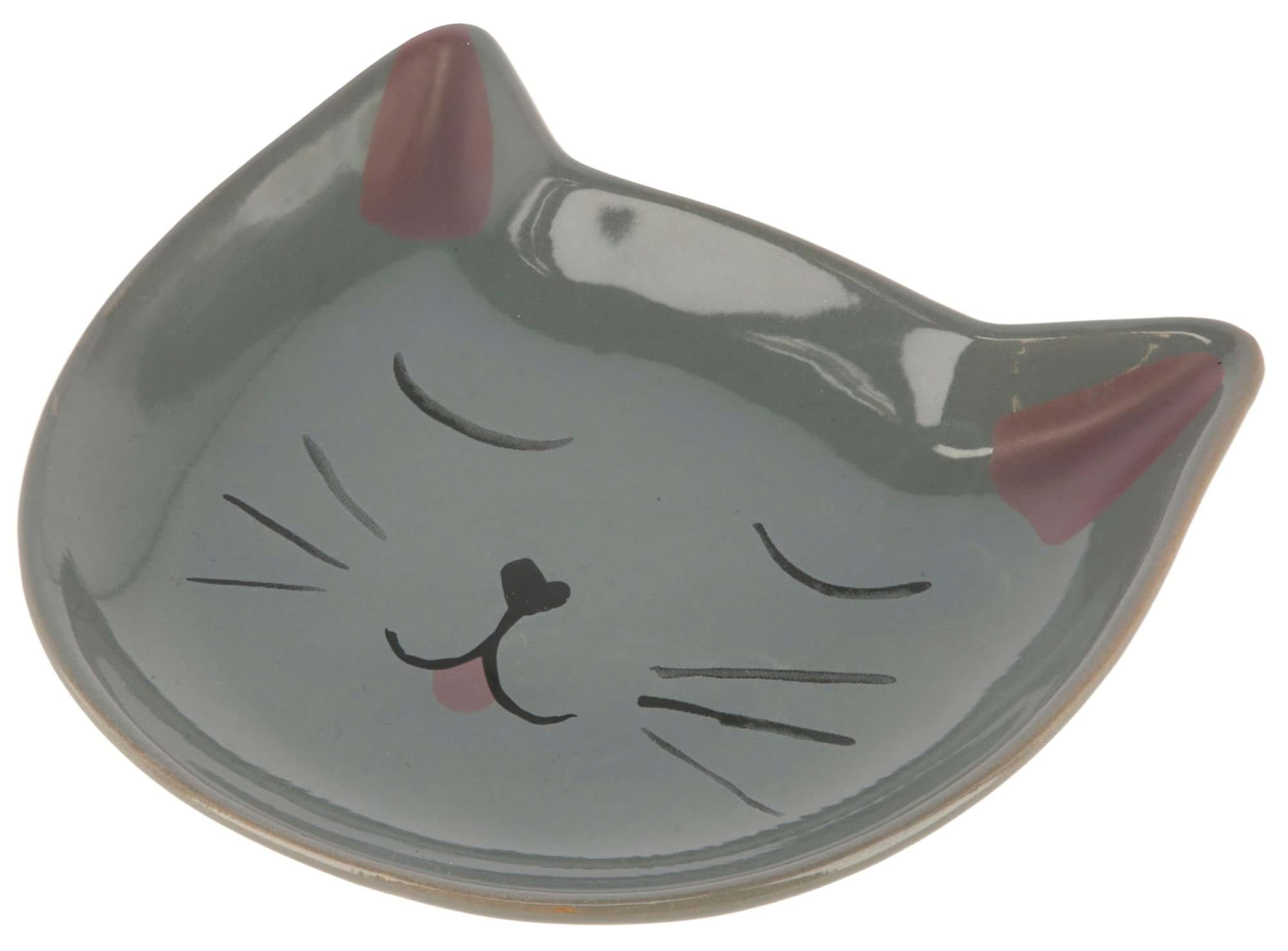 Керамічна тарілка Kitty, 14 х2 см, сіра, Kerbl