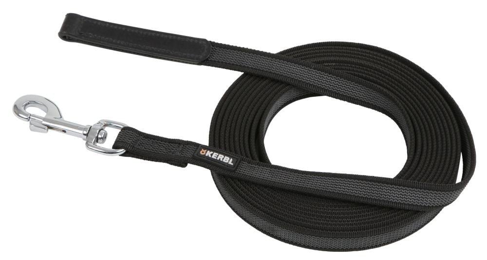 Тренувальний повідець для собак Anti-slip, 5 м х 20 мм, чорний, Kerbl
