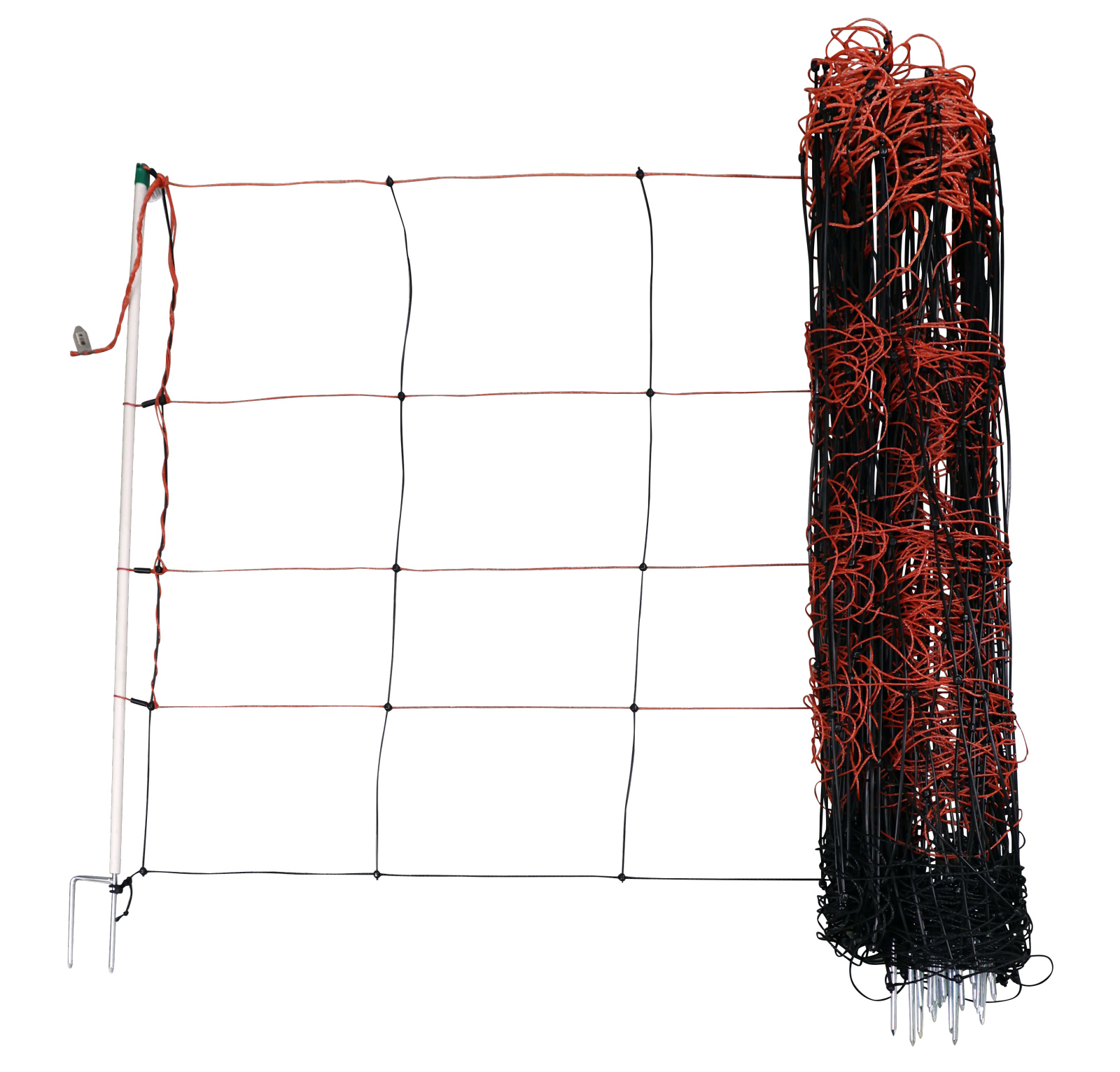 Сітка для овець TitanLight Net, 50 м × 90 см, подвійний шпиль, помаранчево-чорна, Kerbl