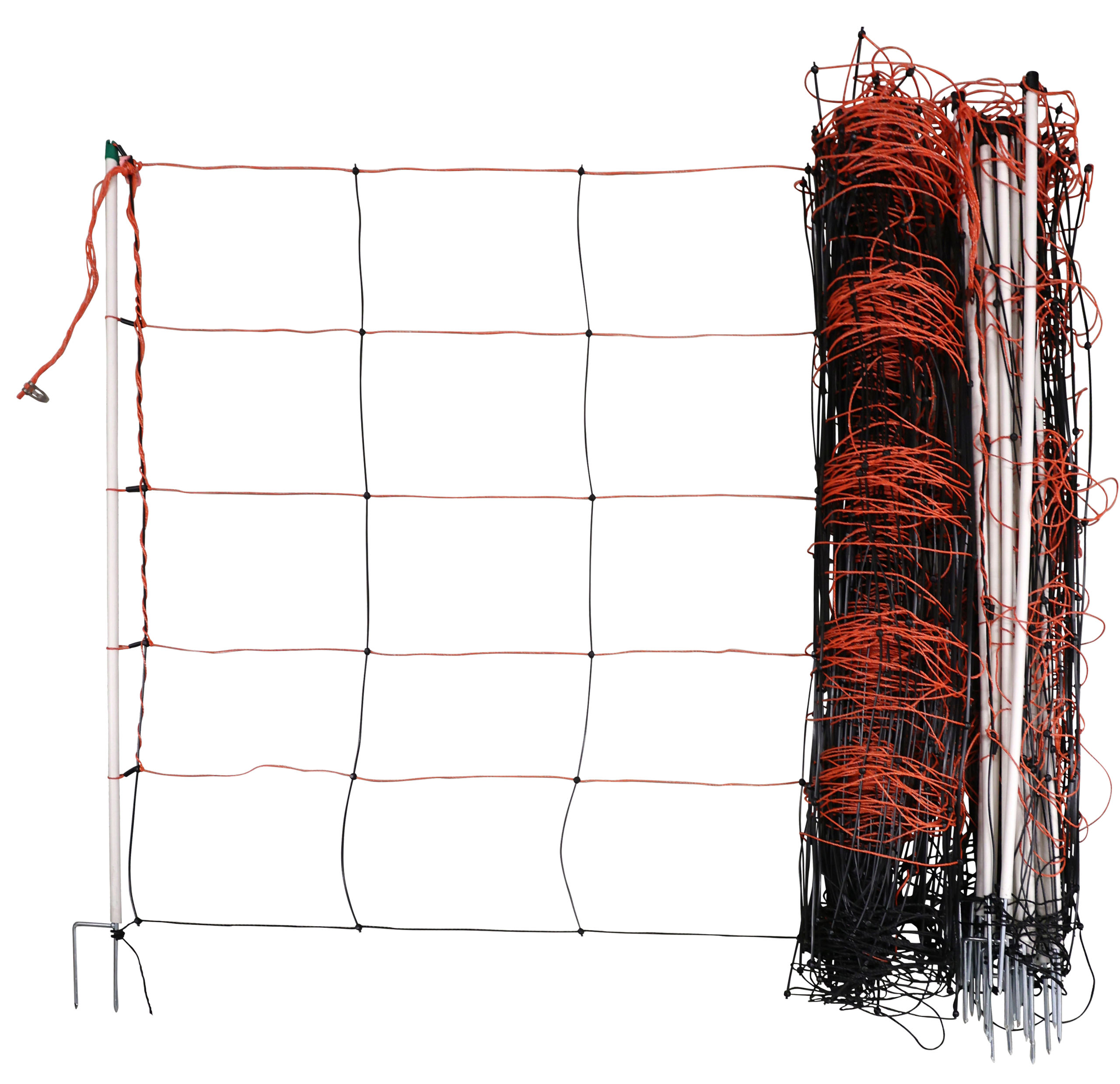 Сітка для овець TitanLight Net, 50 м × 108 см, подвійний шпиль, помаранчево-чорна, Kerbl