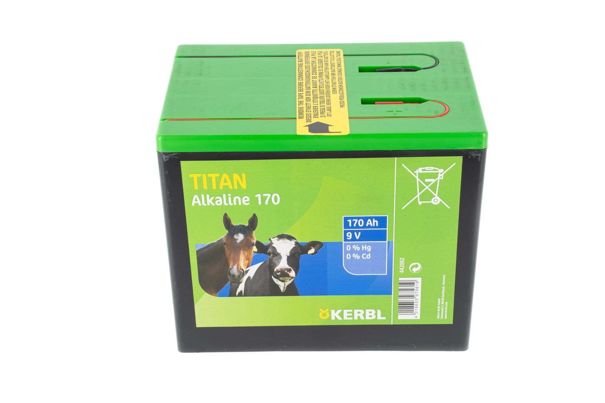 Батарейка лужна для електризатора TITAN, 9 V, 170 Ah, Kerbl