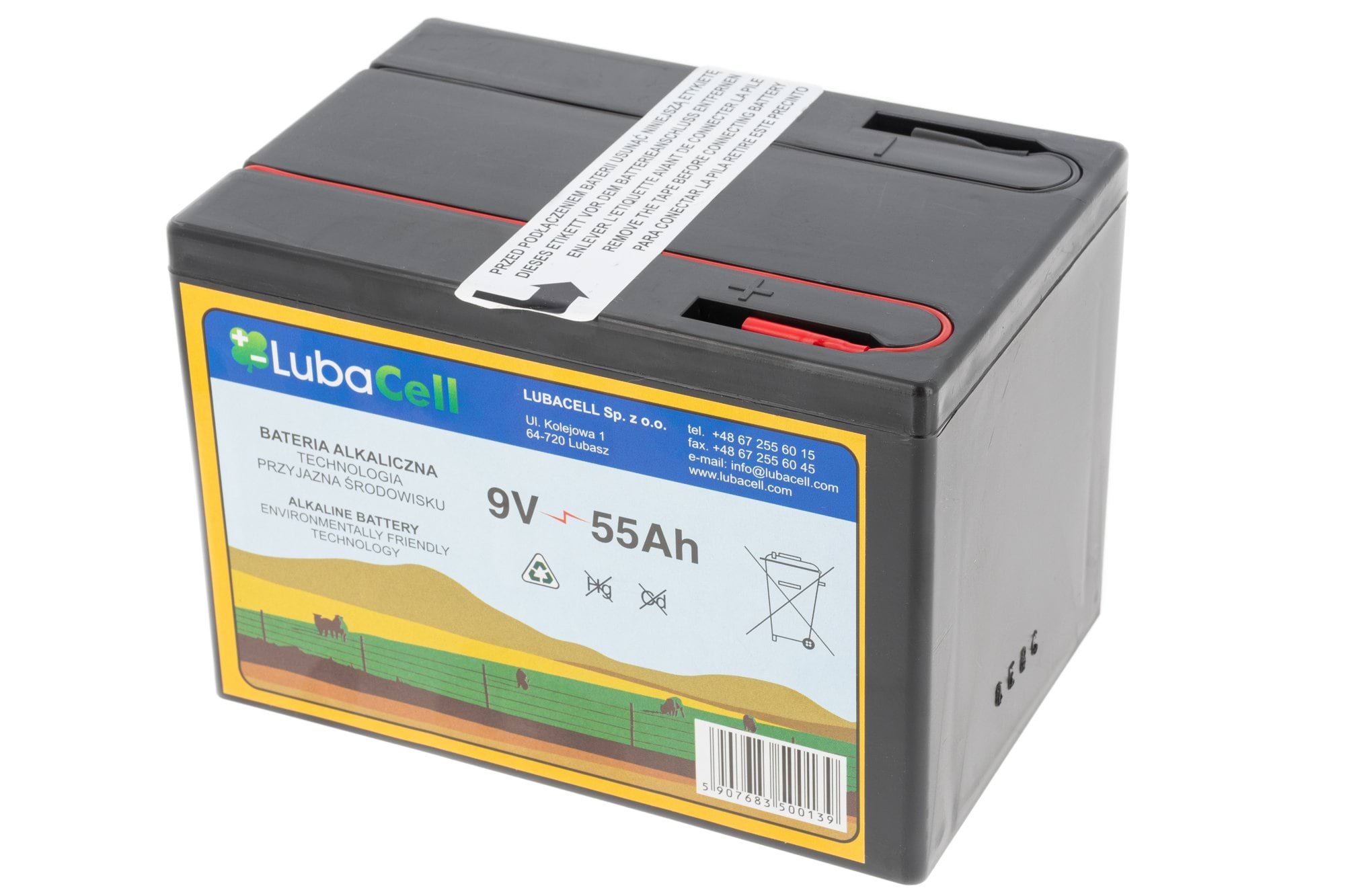 Батарейка лужна для електризатора, 9 V, 55 Ah, Lubacell
