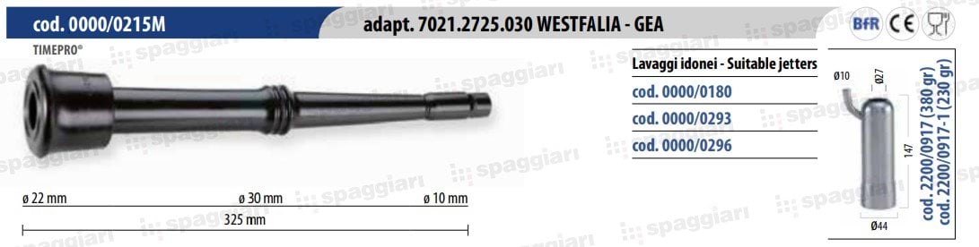 Дійкова гума тип Westfalia WK1 0000/0215M, 10 мм, 4 шт, Spaggiari
