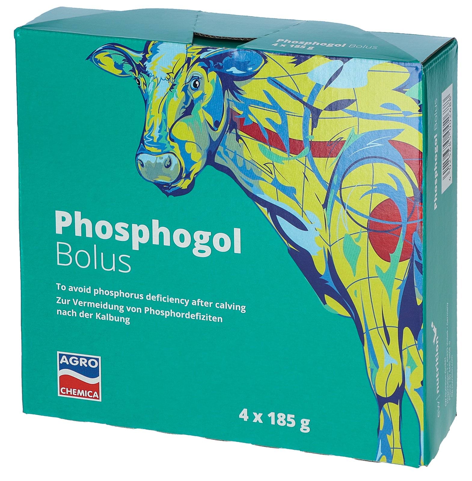 Болюс фосфорний для корів з ризиком залежування, Phosphogol, 4 x 185 г, Agrochemica