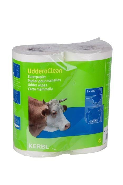 Папір для вимені UdderoClean 2 x 200 аркушів, для вологого та сухого чищення, 23 x 24 см, Kerbl