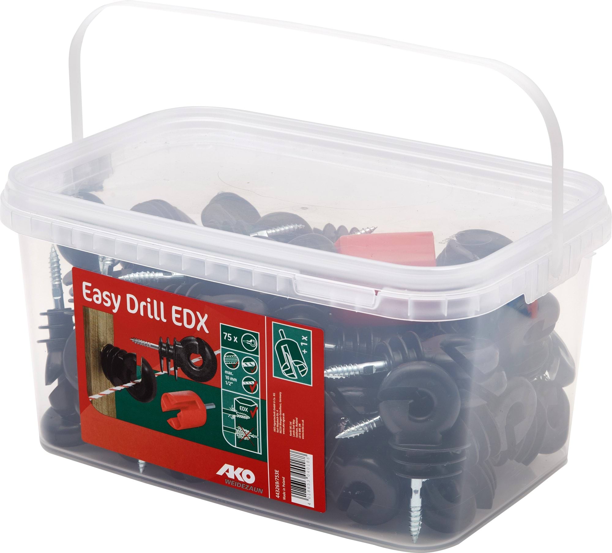 Ізолятор кільцевий посилений Easy Drill EDX, чорний, 75 шт, AKO