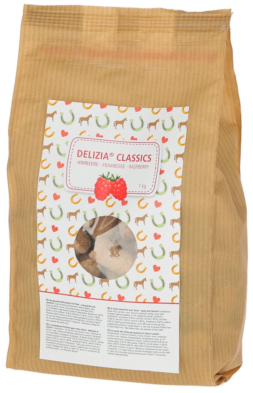 Ласощі для коня Delizia Classic, малина, 1 кг