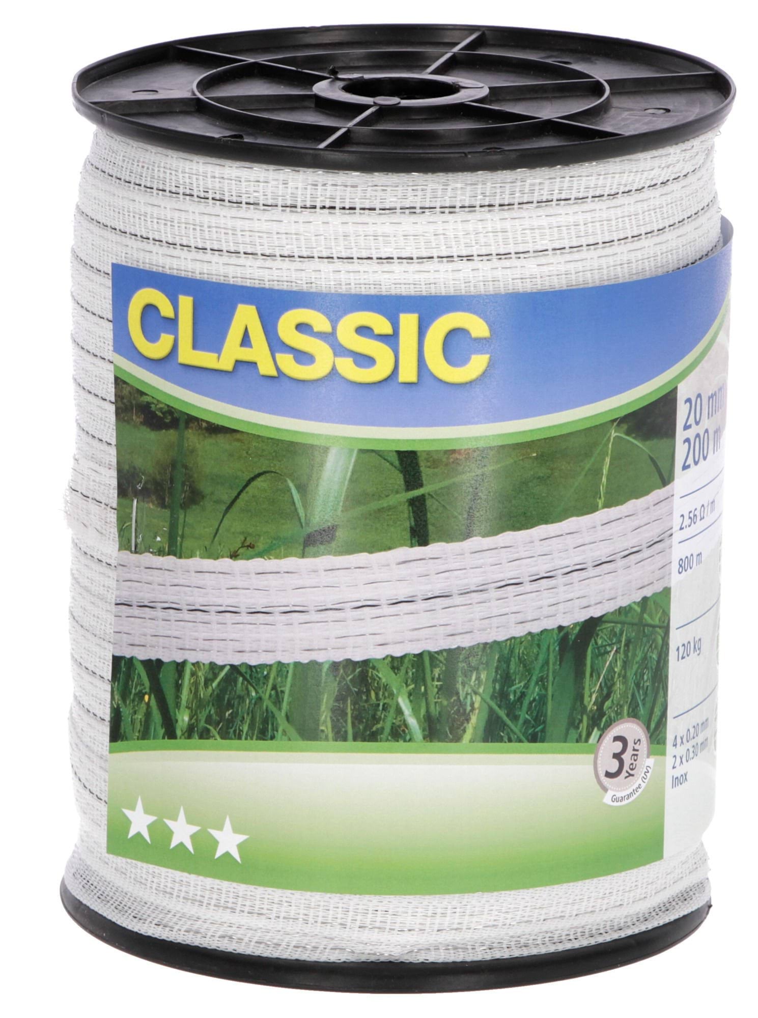 Стрічка для електроогорожі CLASSIC, 200 м х 20 мм, біла, Kerbl