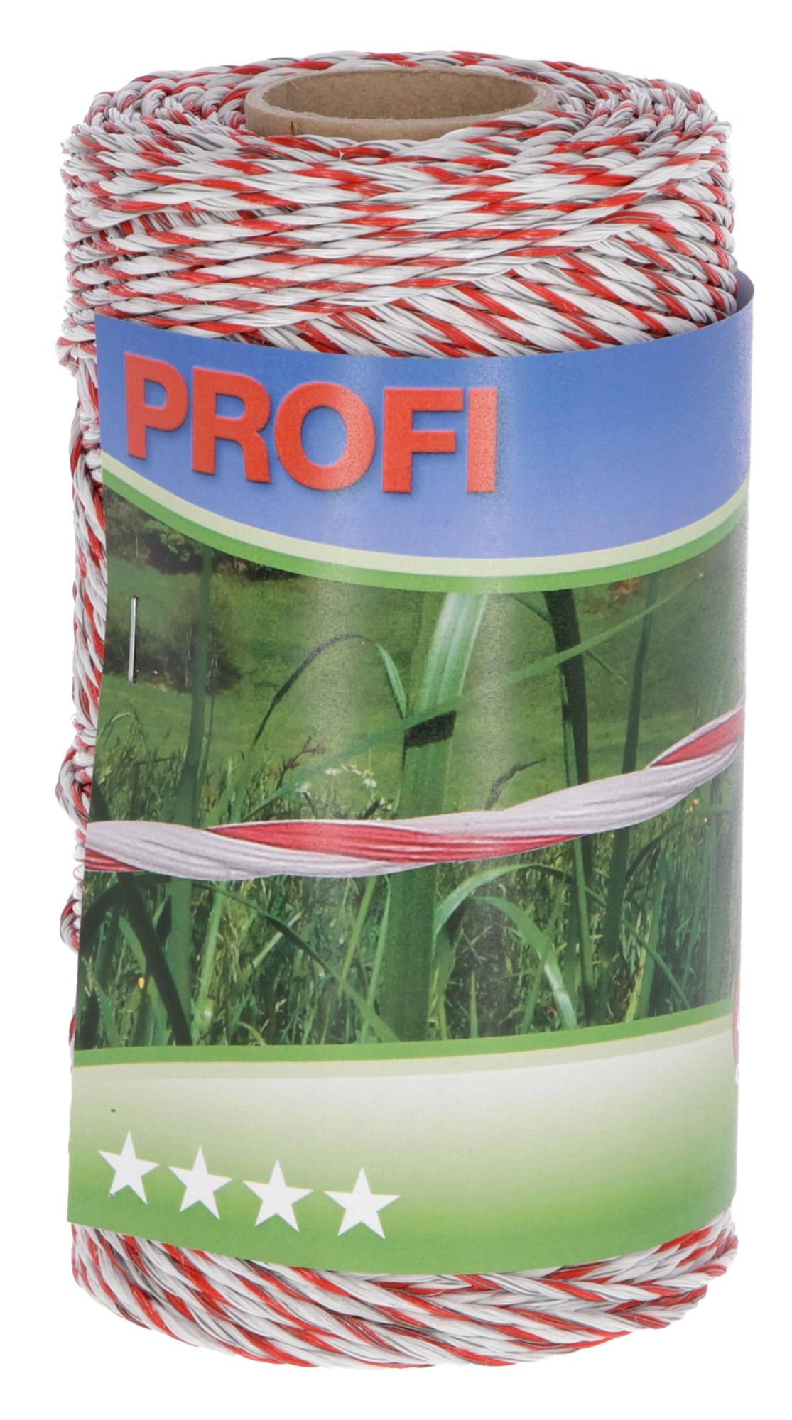Шнур для електроогорож PROFI, 200 м х 2 мм, біло-червоний, Kerbl