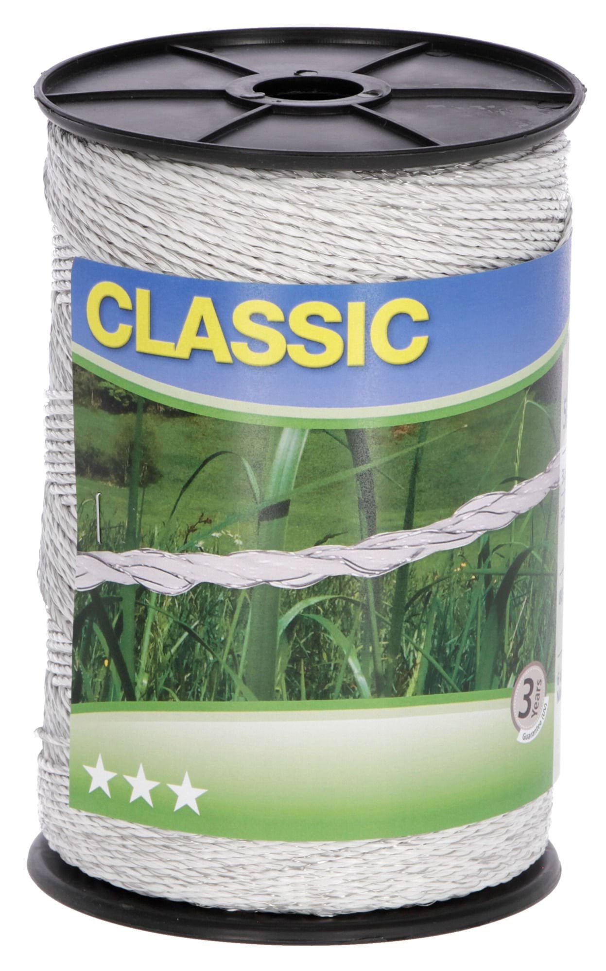 Шнур для електроогорож CLASSIC, 500 м х 2 мм, білий, Kerbl