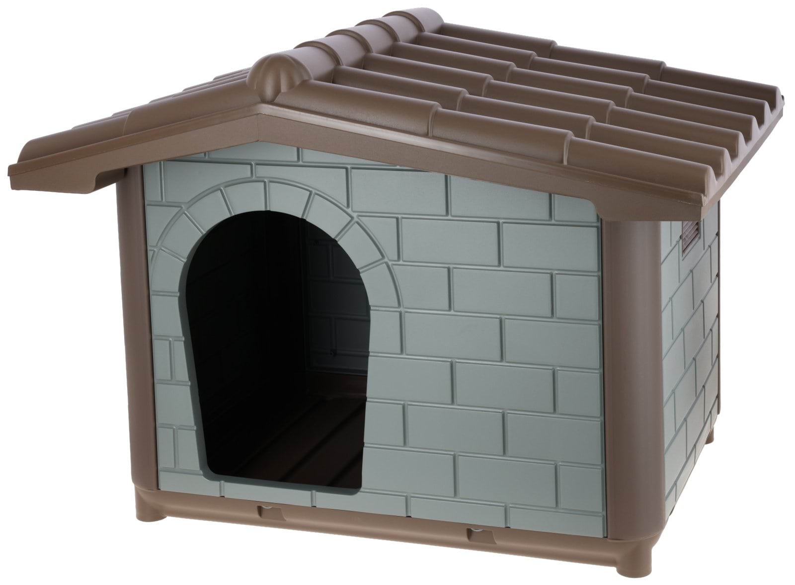 Будка для собаки Levin Eco, зелено-сірий/коричневий, 99 x 70 x 75 см, Kerbl